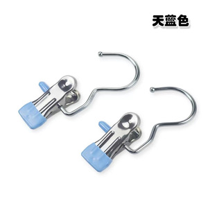 Stainless Steel Clothes <b>Clip</b> With <b>Hook</b> Durable Rectangle Shape For Drying Socks Shorts Hats Home Use - Product Image 5