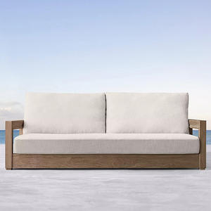 Juegos de <span class=keywords><strong>jardín</strong></span> modernos personalizables, asientos profundos de ocio, sofá, Villa, Patio, muebles de madera de teca para todo tipo de clima, juego de sofá para exteriores - Product Image 5