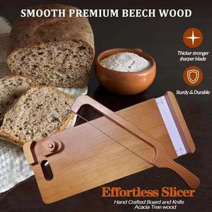 Couteau à pain en bois avec planche à découper, scie à pain pour la pâtisserie, les fêtes, couteau à trancher le pain au fromage, planche à découper - Product Image 3