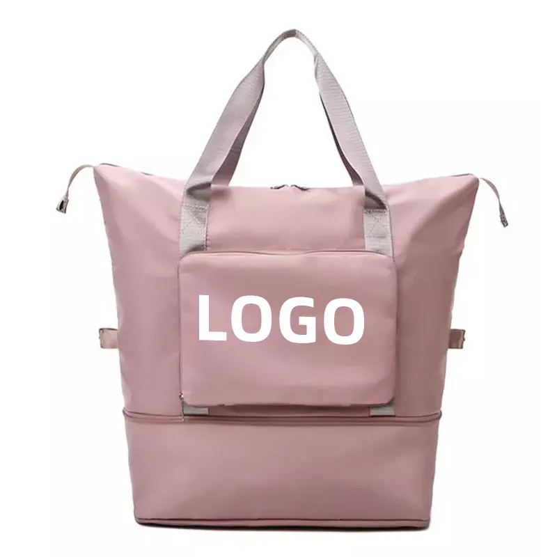 Top Seller Travel Tote Bag Women Foldable Lightweight Overnight Shoulder Weekender Shopping Hospital Handbag with Shoes