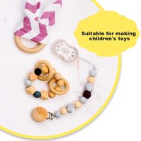 50 Pcs Unfinished Solid Wooden Rings for Craft, Ring Pendant and Connectors Jewelry Making Wooden Round Jewelry Ornament