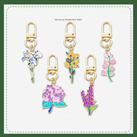 Porte-clés personnalisés en métal avec logo, émail souple ou dur, forme de fleur, dessin animé, animal