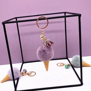 फैशन आइस क्रीम कीचेन प्यारा बैग आकर्षण कार्टून प्लश पेंडेंट फर बॉल रचनात्मक उपहार चुनने के लिए विभिन्न रंग - Product Image 6