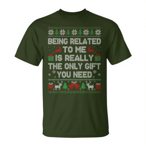 Camiseta con diseño de suéter navideño feo para mujer, regalo navideño, diseño divertido con cita familiar, verde, XL - Product Image 2