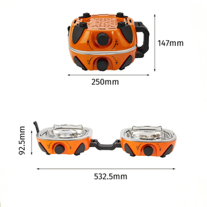 <span class=keywords><strong>Barbecue</strong></span> à <span class=keywords><strong>gaz</strong></span> portable multifonctionnel léger à 2 brûleurs pour l'extérieur, construction métallique, coupe-vent, <span class=keywords><strong>propane</strong></span>, <span class=keywords><strong>butane</strong></span> - Product Image 6