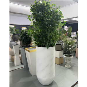 Grande jardinière intérieure et extérieure en fibre de verre, grands pots de fleurs de jardin, pots de plantes artificielles - Product Image 2