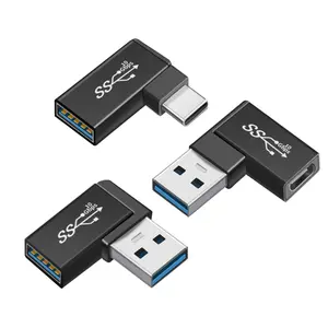 Adaptador usb c para usb, adaptador usb c para usb macho-macho 90 graus cotovelo tipo c fêmea usb para fêmea