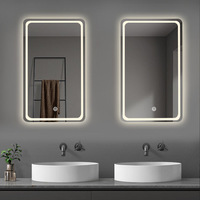 Miroir de salle de bain intelligent en verre rétroéclairé par LED avec fonction anti-buée, design extra-clair et surdimensionné, style moderne et minimaliste pour toilettes et maquillage