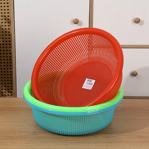 Escurridor Redondo de Malla Perforada Tamaño L, Cesta Reutilizable de Plástico PP para Lavado y Almacenamiento de Verduras en la Cocina - Product Image 1