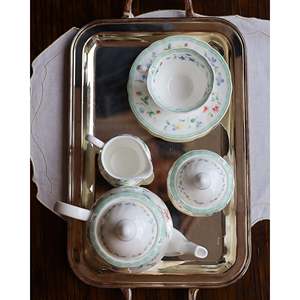 Service à thé en porcelaine japonaise Nikko avec décoration florale Promenade, ensemble de 6 tasses et soucoupes en céramique, en stock - Product Image 6