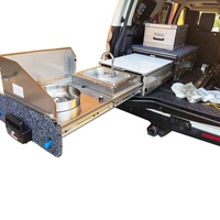 Cuisine Overland VRD4X4 pour Discovery 4, pour Land Rover, lit de voiture, cuisine 4x4, SUV, cuisine à tiroirs avec table de découpe pour la cuisine en plein air
