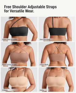 Reggiseno Senza Spalline per Donne, Senza <span class=keywords><strong>Ferretto</strong></span>, Imbottito, Antiscivolo, Top <span class=keywords><strong>a</strong></span> Tubo, Comodo e Modellante, in Nylon e Spandex - Product Image 3