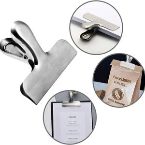 Clip alimentaire en acier inoxydable personnalisé avec logo pour <span class=keywords><strong>cuisine</strong></span> et bureau à domicile, clip de fermeture hermétique pour sacs en métal - Product Image 5