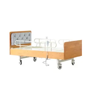 Hot Sale Multifunctioneel Medisch Bed Voor Thuiszorg Hout Elektrisch Verpleeghuis Bed Hout Hoofdeinde Thuis Zorgbed Voor Ouderen