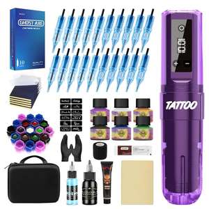 Kit Completo per Tatuaggi Ghostaxe con Aghi, Set Wireless per Principianti e Professionisti - Product Image 2
