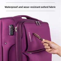Valise à roulettes étudiante en tissu Oxford grande capacité 20/24/28 pouces unisexe, bagage cabine avec serrure TSA, design simple et moderne