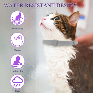Collier pour animaux de compagnie en silicone réglable et imperméable, anti-puces et anti-tiques, à libération rapide, formule naturelle, protection de 8 mois pour chiens et chats - Product Image 6