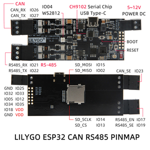 En Stock, LILYGO TTGO T-CAN485 ESP32 CAN Bus RS485 WiFi Bluetooth 5-12V, Placa de Desarrollo Industrial IoT - Product Image 6