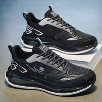 Chaussures de sport pour hommes en maille respirante d'été, avec coussin d'air, semelle épaisse, chaussures augmentant la taille