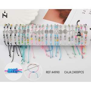 Braccialetti con Perline Pulsara in Acciaio Inossidabile, Croce Cristiana, Regalo Unisex, Gioielli alla Moda, Confezione da 2400 Pezzi, Rif. 44990 - Product Image 1