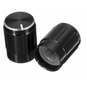 Perilla de potenciómetro de aluminio de 15x16mm, interruptor giratorio, perilla de Control de volumen, color negro para bricolaje - Product Image 1