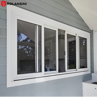 Ventana Corredera de Vidrio Doble Insonorizada Rolansini, Ventanas Correderas Delgadas de Aleación de Aluminio con Malla Protectora