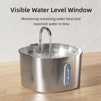 Fontaine à eau multi-gamelles pour animaux domestiques en acier inoxydable 2,2 L grande capacité sans fil rechargeable distributeur d'eau pour animaux OEM