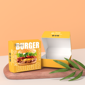 Caja de hamburguesas barata, tinta de soja, personaliza tu logotipo, hamburguesa impresa personalizada, caja para llevar, caja de hamburguesas con compartimento para patatas fritas - Product Image 5