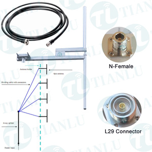 FM 88-108MHz Máy phát Ăng-ten Yagi 4 lưỡng cực/Bộ Ăng ten với đầu nối n-nữ 1/2 cáp trung chuyển và Bộ chia công suất 1-4 - Product Image 3