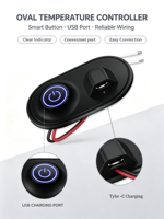 Contrôleur de température LED à 3 vitesses en silicone avec port Type-C pour vêtements chauffants, prise en charge de la personnalisation du logo laser