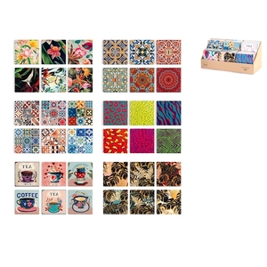 Decorated Ceramic <b>Coaster</b> Set 12 Pieces Assorted Patterns <b>For</b> Tea Coffee <b>Drinks</b> Protection - Product Image 1
