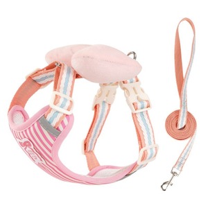 Correa de tracción para perro con lazo bonito, arnés de pecho de oso de peluche, chaleco antiescape para cachorros pequeños, correa para pasear perros - Product Image 2