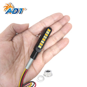 ไฟเลี้ยวมอเตอร์ไซค์ ADT Universal สีขาวเหลืองแบบไหล พร้อมไฟวิ่งกลางวัน DRL และไฟเลี้ยวแบบกระพริบ - Product Image 3