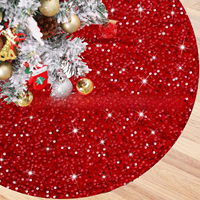Nouvelle jupe de sapin de Noël transfrontalière, brodée de sequins, double couche en peluche, ronde, style européen, décoration de Noël