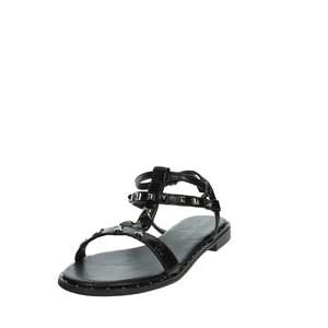 Sandalo da ragazza Patrizia Pepe nero piatto con cinturino a T e borchie - Product Image 6