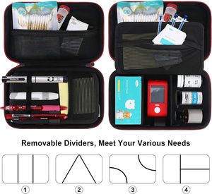 Sac <span class=keywords><strong>de</strong></span> rangement pour fournitures diabétiques : stylos à insuline, glucomètres, médicaments, lancettes, seringues et plus, organiseur <span class=keywords><strong>de</strong></span> trousse médicale - Product Image 2
