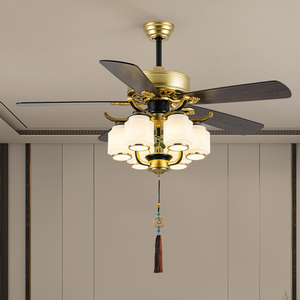 Mới Trung Quốc-phong cách trong nhà điều khiển từ xa trang trí ván ép/Kim loại lá 5-Blade 52-inch Đèn quạt trần - Product Image 3