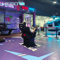 Plataforma de Movimiento Extremo HEROVR, Atracción de Realidad Virtual 360° para Parques de Aventuras Interiores/Exteriores, Construcción de Acero