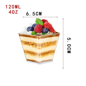 STARLII Vasos Desechables Cuadrados Transparentes de Plástico con Tapa y Cuchara para Postres, Ideales para Fiestas, Listos para Enviar - Product Image 5