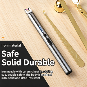 Briquet à bougie USB rechargeable en métal de qualité supérieure, allumeur à impulsions coupe-vent avec long cou flexible pour bougies parfumées et spa à domicile - Product Image 3