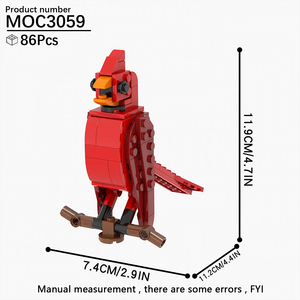 Blocchi da Costruzione MOC Animali della Fattoria Uccelli Pappagalli Rondini Giocattoli Fai-da-Te per Bambini MOC3057-MOC3068 - Product Image 4