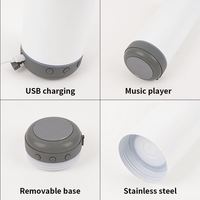 Botol air pengisi daya USB 2025, Speaker nirkabel Bluetooth dengan indikator ledakan barang hadiah Hari Valentine grosir