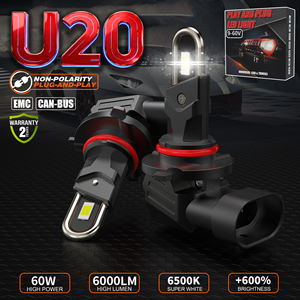 Popular modelo U20 U tubo de cobre Plug and Play faro 9005 H1 H4 impermeable coche luces Led faro Auto piezas de coche - Product Image 2