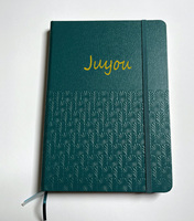 Couverture en cuir PU de qualité supérieure, bloc-notes A5, motif et logo en relief, carnets d'affaires personnalisés, reliure à bande élastique