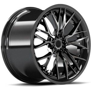 Nuevas Llantas Forjadas de Fibra de Carbono de Dos Piezas, Diseño Cóncavo Profundo, 18-23 Pulgadas, Acabado Negro - Product Image 3