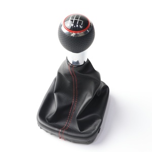 Pour <span class=keywords><strong>Audi</strong></span> <span class=keywords><strong>A3</strong></span> S3 8P <span class=keywords><strong>2003</strong></span>-2012, pommeau de levier de vitesse 6 vitesses avec cadre de protection rouge - Product Image 4