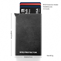Dompet Kartu Kredit Pria Slim Berbahan Aluminium Alloy dengan Cetak Laser, Anti RFID, dan Kancing, untuk Aktivitas Luar Ruangan, Desain FangShui