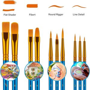 Profession elles 24-teiliges Pinsel-und Rollenset für die Hauswand gestaltung, abgewinkelte Nylon-Kinder bürsten aus Holz, löslicher Widerstand - Product Image 3