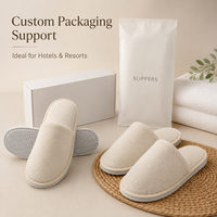 Chaussons d'hôtel jetables en polaire corail à bout fermé, lavables, pour kits d'accueil de chambre d'hôtel et voyages, vente en gros à prix abordable