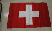3x5 ft Suisse Drapeau Suisse Extérieur Brodé 210D Nylon Drapeaux de pays nationaux suisses avec 4 points d'œillets en laiton